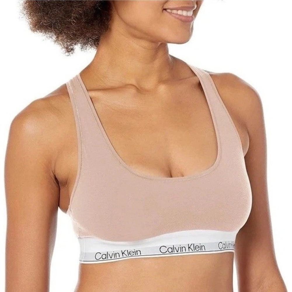 Calvin Klein Bralette XL Pink Modern‎ Cotton Racerback Logo Comfortable Soft